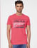 Pink Graphic Print Crew Neck T-shirt_393747+2
