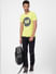Lime Green Logo Print Crew Neck T-shirt_393748+1