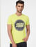 Lime Green Logo Print Crew Neck T-shirt_393748+2