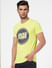 Lime Green Logo Print Crew Neck T-shirt_393748+3