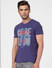Blue Graphic Print Crew Neck T-shirt_393764+3