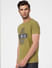 Green Graphic Print Crew Neck T-shirt_393771+3
