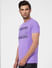 Purple Graphic Print Crew Neck T-shirt_393776+3