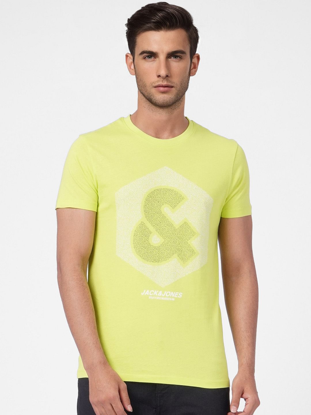 white lime green graphic tee