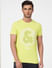 Lime Green Graphic Print Crew Neck T-shirt_393779+2