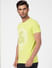 Lime Green Graphic Print Crew Neck T-shirt_393779+3