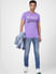 Purple Graphic Print Crew Neck T-shirt_393783+1