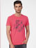 Pink Graphic Print Crew Neck T-shirt_393787+2
