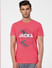 Pink Graphic Print Crew Neck T-shirt_393792+2