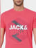 Pink Graphic Print Crew Neck T-shirt_393792+5