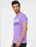 Purple Graphic Print Crew Neck T-shirt_393795+3