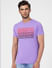 Purple Graphic Print Crew Neck T-shirt_393824+2