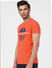Orange Graphic Print Crew Neck T-shirt_393834+3