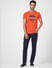 Orange Graphic Print Crew Neck T-shirt_393834+6