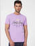 Purple Graphic Print Crew Neck T-shirt_393835+2
