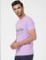 Purple Graphic Print Crew Neck T-shirt_393835+3