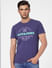 Blue Graphic Print Crew Neck T-shirt_393836+2