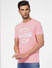 Pink Graphic Print Crew Neck T-shirt_393841+3