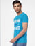 Blue Graphic Print Crew Neck T-shirt_393853+3