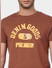 Brown Graphic Print Crew Neck T-shirt_393854+6