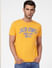 Yellow Graphic Print Crew Neck T-shirt_393860+2