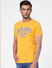 Yellow Graphic Print Crew Neck T-shirt_393860+3