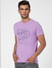 Purple Graphic Print Crew Neck T-shirt_393862+2