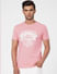 Pink Graphic Print Crew Neck T-shirt_393863+2