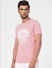 Pink Graphic Print Crew Neck T-shirt_393863+3