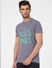 Blue Graphic Print Crew Neck T-shirt_393864+2
