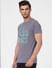 Blue Graphic Print Crew Neck T-shirt_393864+3