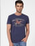 Blue Graphic Print Crew Neck T-shirt_393869+2