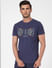 Blue Graphic Print Crew Neck T-shirt_393872+2