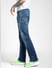 Blue Mid Rise Clark Ripped Straight Jeans_393884+3