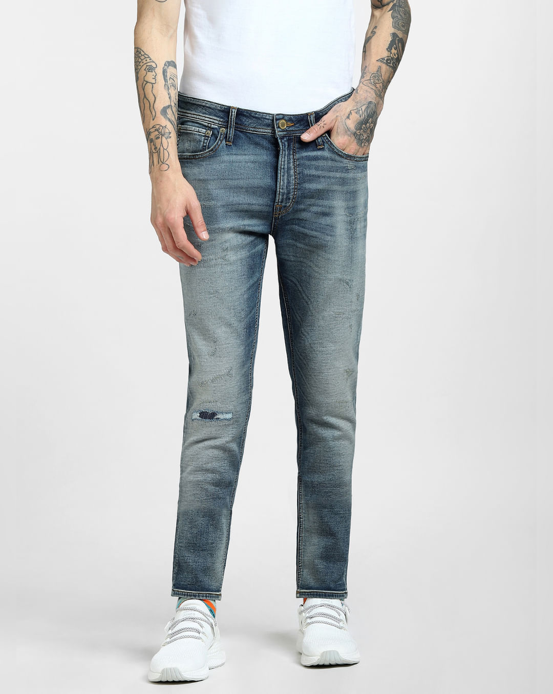 Buy Blue Low Rise Liam Skinny Jeans for Men