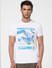 White Graphic Print Crew Neck T-shirt_393889+2