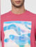Pink Graphic Print Crew Neck T-shirt_393890+5