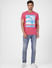 Pink Graphic Print Crew Neck T-shirt_393890+6
