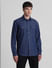 Dark Blue Cotton Denim Shirt_413857+2