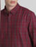 Red Cotton Check Full Sleeves Shirt_413858+5