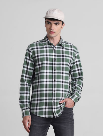 Green Check Full Sleeves Shirt