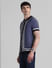 Blue Front Open Knit Polo_413873+3