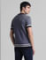 Blue Front Open Knitted Polo_413873+4