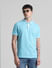 Blue Cotton Polo T-shirt_413876+1