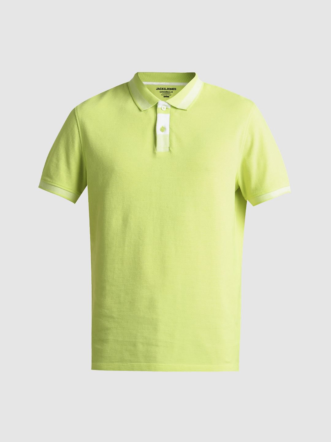 Lime Green Cotton Polo T shirt