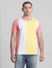 Pink Colourblocked Polo T-shirt_413879+2