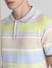 Green Colourblocked Knitted Polo T-shirt_413883+5