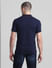 Navy Blue Jacquard Polo T-shirt_413884+4