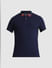 Navy Blue Jacquard Polo T-shirt_413884+7