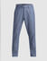 Blue Mid Rise Cotton Pants_413904+6
